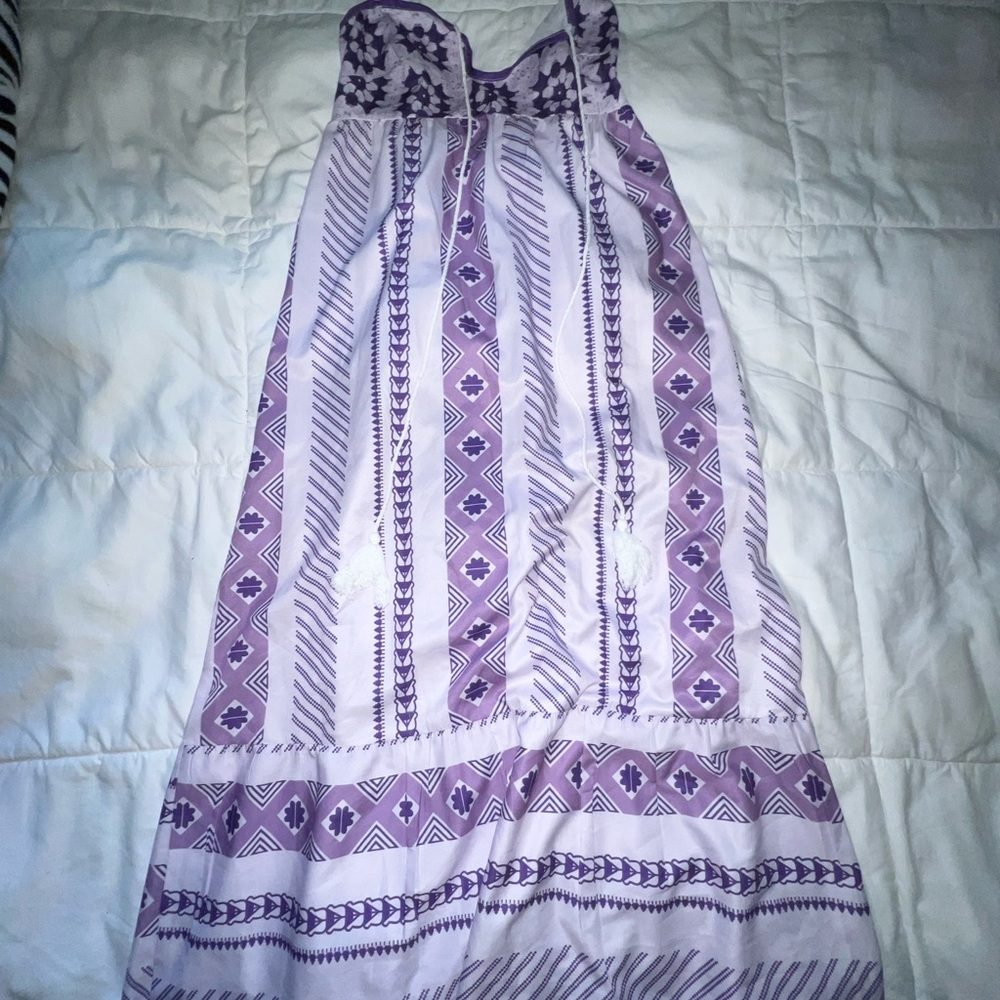 SHEIN Purple and White Maxi Dress